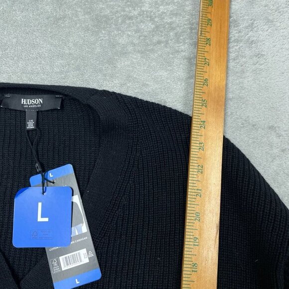 Hudson Los Angeles Cotton Buttondown Cardigan Black Size Large a1275 - Picture 5 of 9
